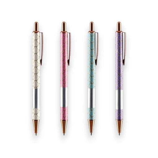 Picture of Elegant, ballpoint pen with print, pastel, blue